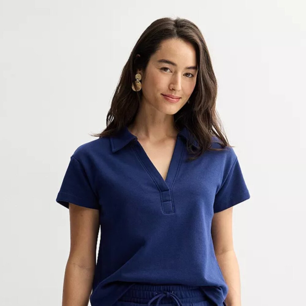 Sonoma Women's Sport Polo Shirt, Large, Blue